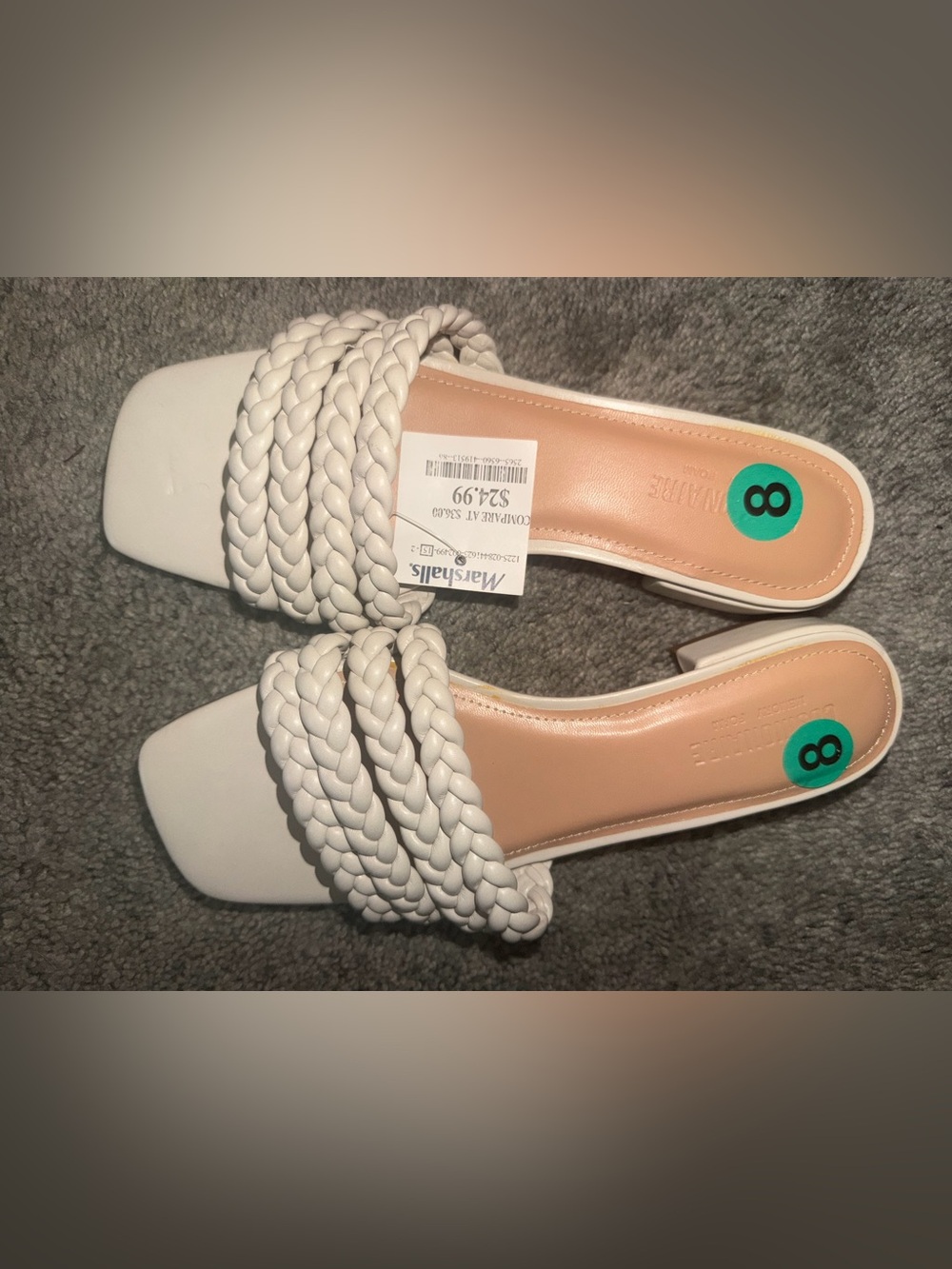Cushionaire Off White Braided Slide Sandals - Women's